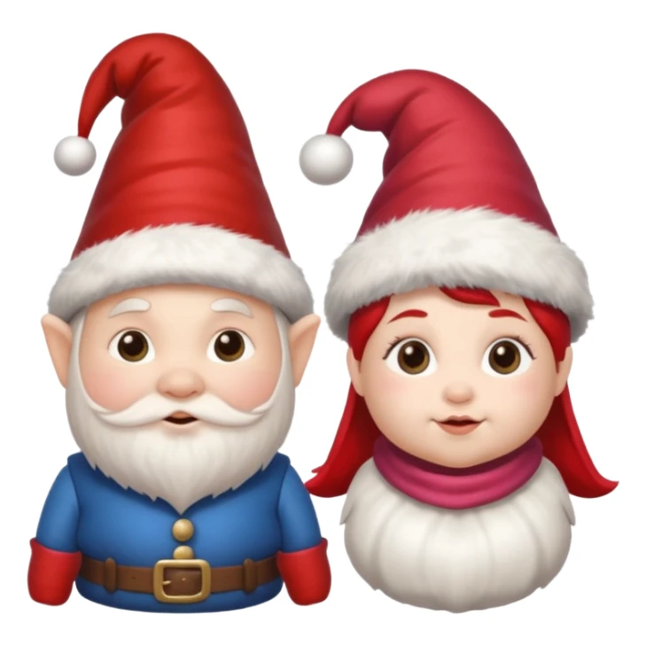 Gnomi natalizi maschio e femmina simpatici e Cicciotelli sticker