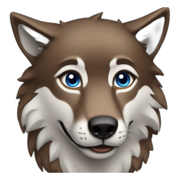Brown female wolf blue eyes  sticker