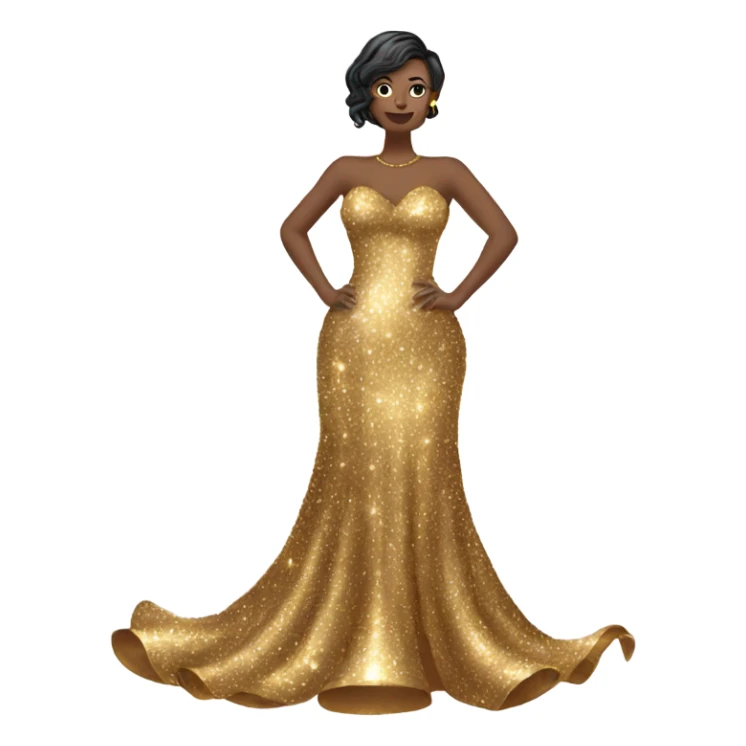 gold sparkly extravagant dress sticker