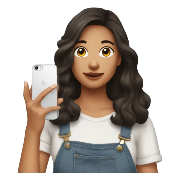 woman content creator iPhone taking photo brunette sticker