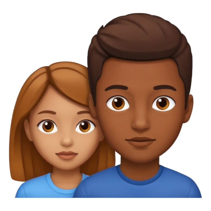 girl and bold mulatto boy portrait sticker