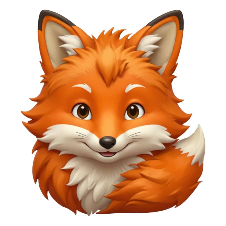 cute face of a fox, very very simple like the lion emoji sticker