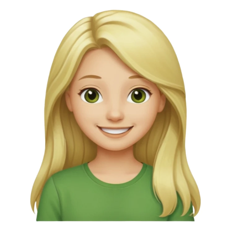 blonde long hair girl with green top sticker