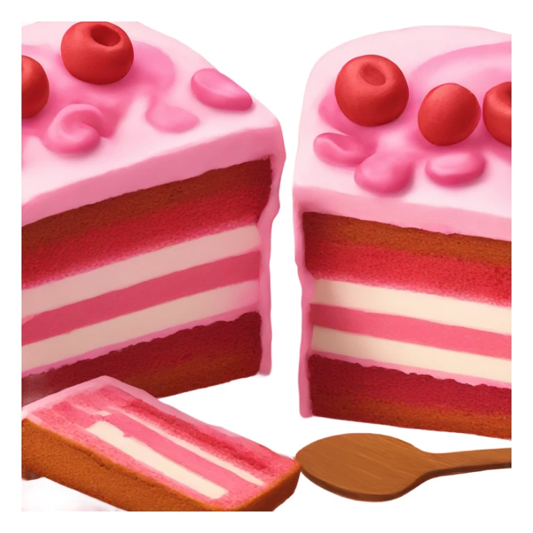 Creamy red and pink cake sticker