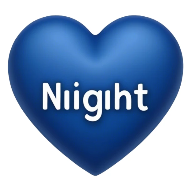 Dark blue heart with Night in the middle  sticker