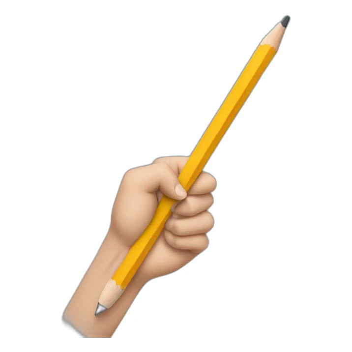 hand holding a big pencil in fist sticker