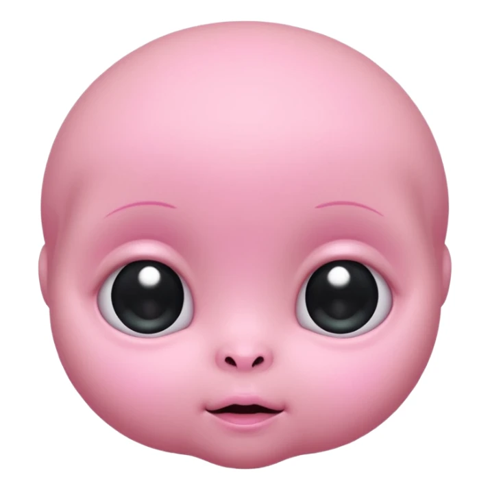 Cute, plump baby alien face (little cheek, no nose) sticker