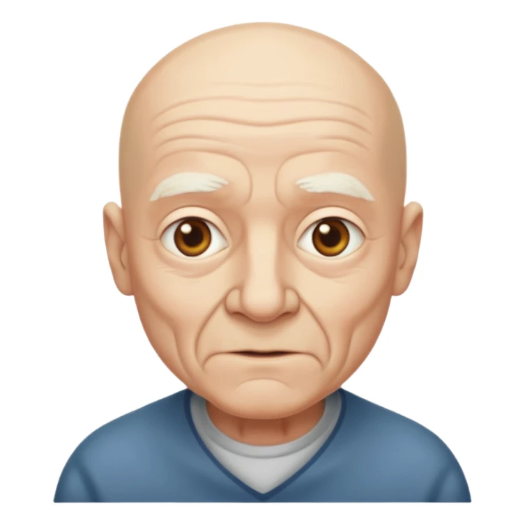 Bald old man with no facial hair sticker