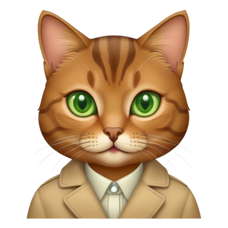 brown tabby cat with green eyes sticker