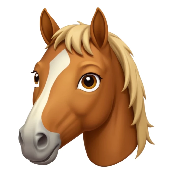 horse emoji with finger in mouth, mischievous expression sticker