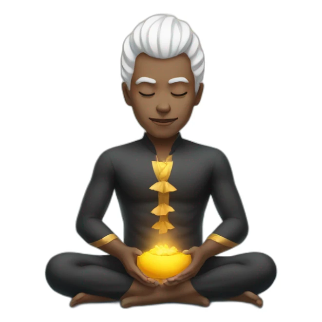 white skin magician meditating  sticker