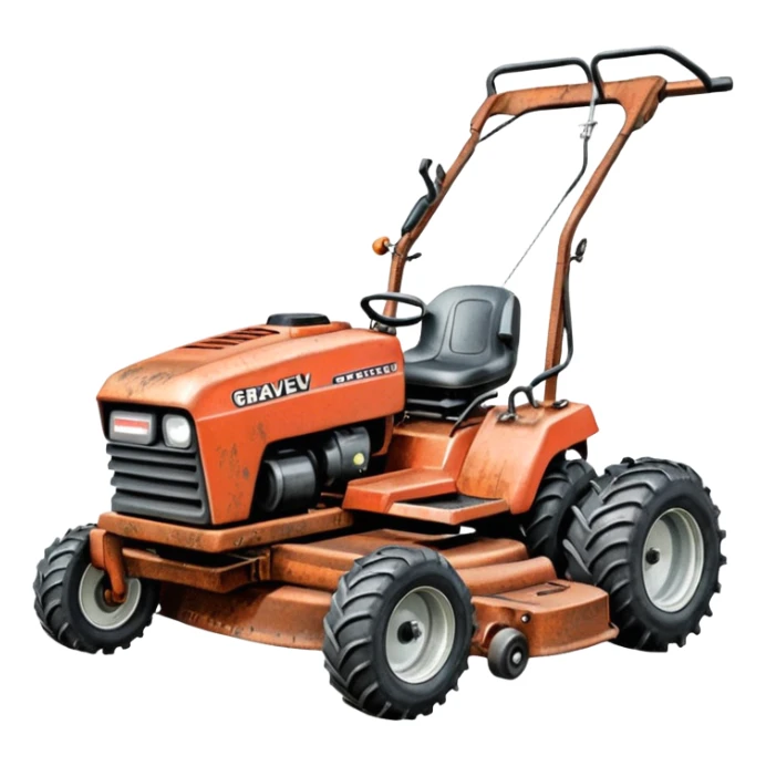 pencil drawing of a gravely mower sticker