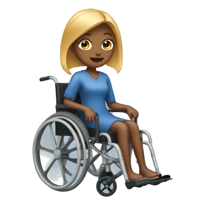 Girl in wheelchair with scissors sticker