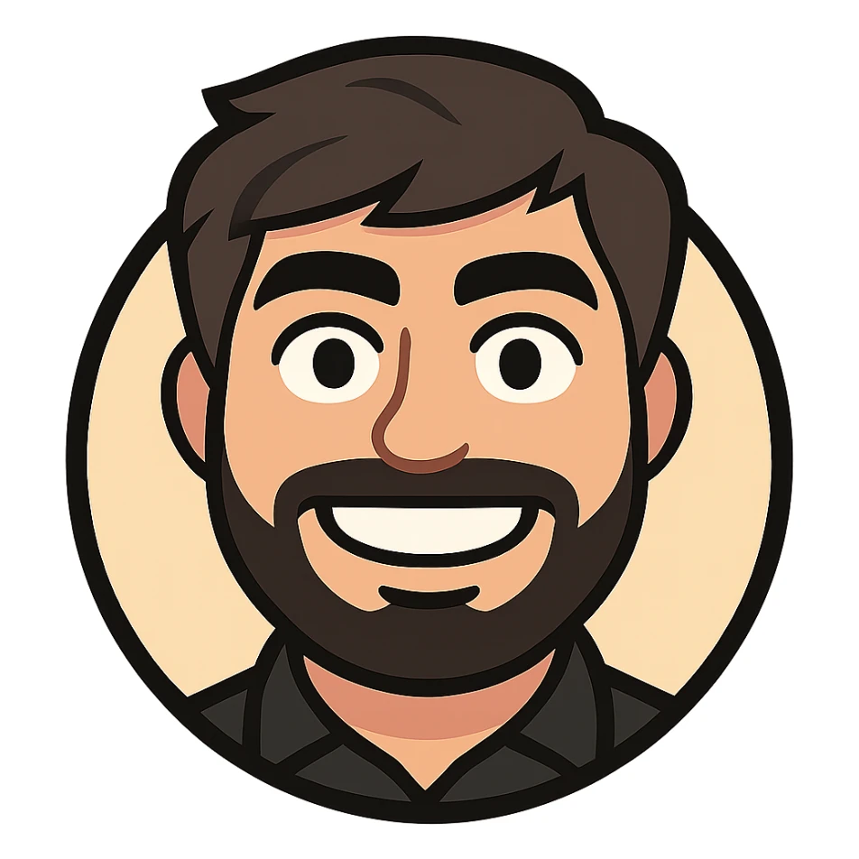 Create a custom emoji from the photo focusing on the face and shoulders, keeping the original face shape. Render it in a cartoon style with a circular format and transparent background, suitable for Slack custom emoji upload. sticker