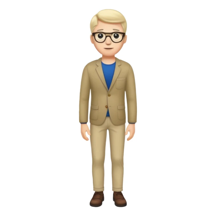 white male model wearing glasses full body sticker