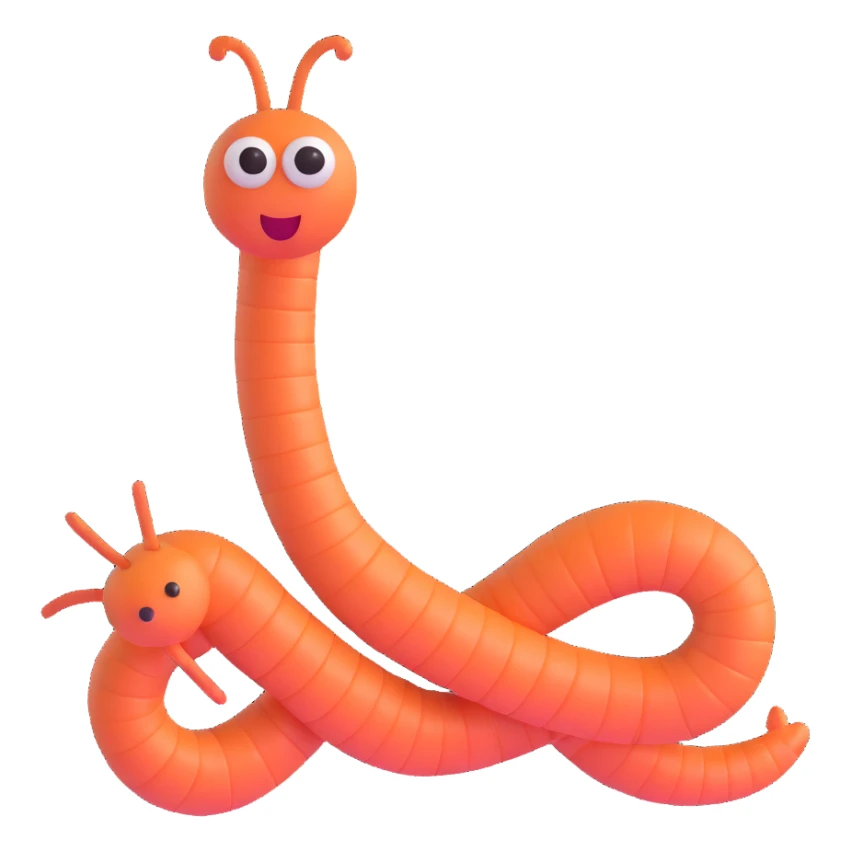 colorful worm sticker
