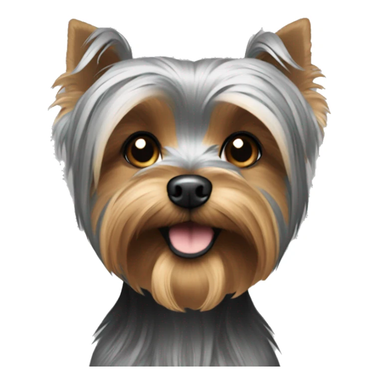 A yorkie with the grey scale color sticker