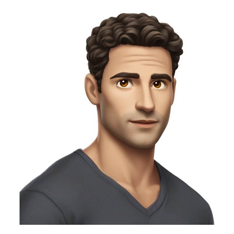 Manu Ríos is a 6-foot-tall Spanish actor and model with a lean, athletic build. fair caucasian white skin, dark brown short hair, striking hazel eyes, sharp jawline, high cheekbones, full lips, boyish charm sticker