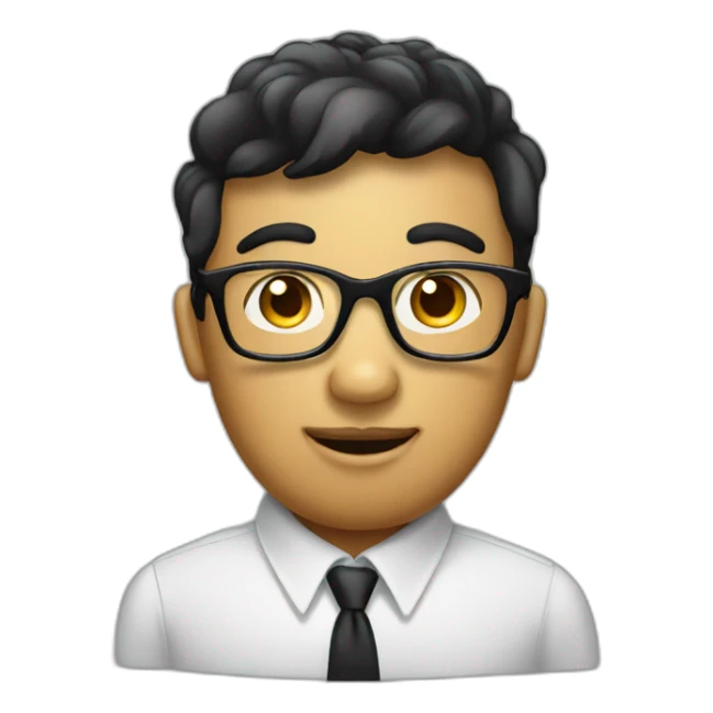 Potato with glasses and short black hair sticker