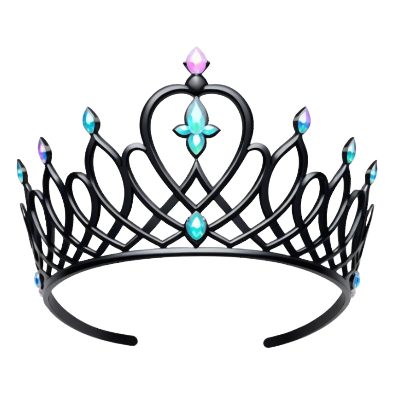 Sparkly Holographic And Jet Black Princess Tiara sticker
