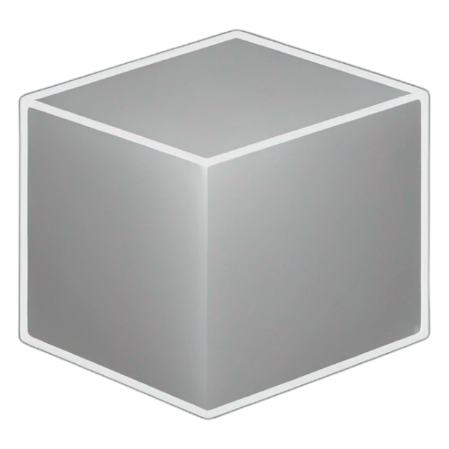 White Outline of a cube with a black background sticker