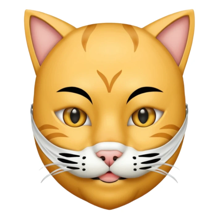 human waring cat mouth mask
 sticker