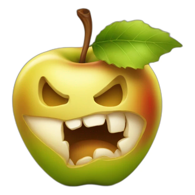 A bitten attractive poisonous golden apple  sticker