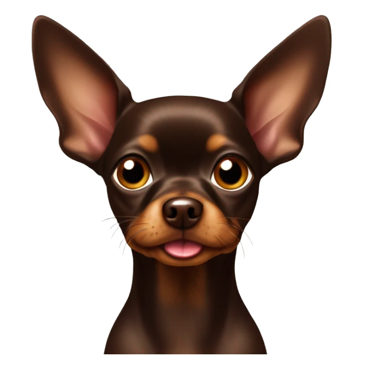 chocolate colored russian toy terrier with tongue hanging out sticker