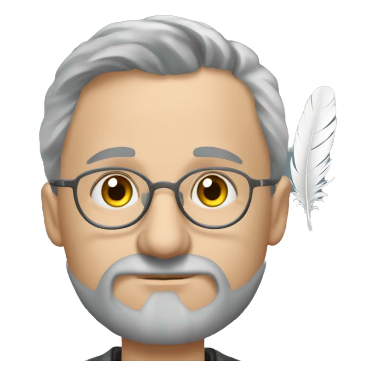 Ukrainian writer Oleksandr Dovzhenko holds a feather in his hand sticker