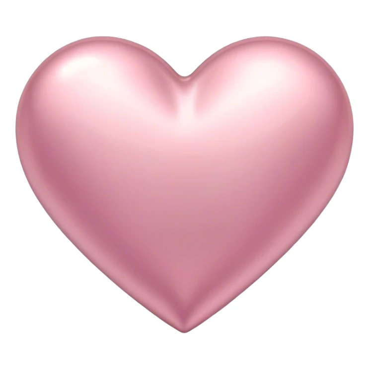 Glossy Metallic pastel pink heart sticker