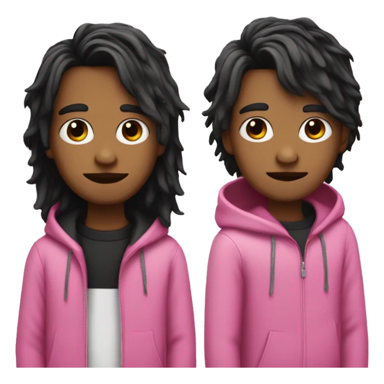 A guy with split toned hair, make one side black and the other side pink, also make him emo sticker