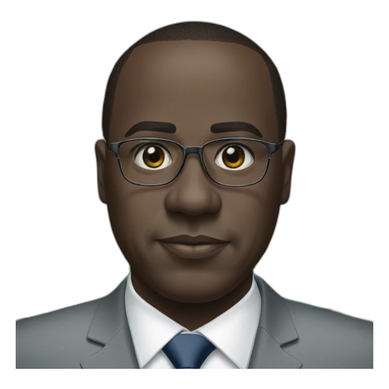 President Macky Sall with the flag of Senegal behind him sticker