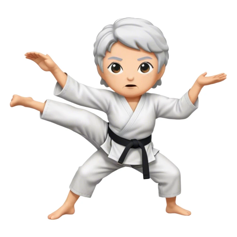 grandma karate with black belt sticker