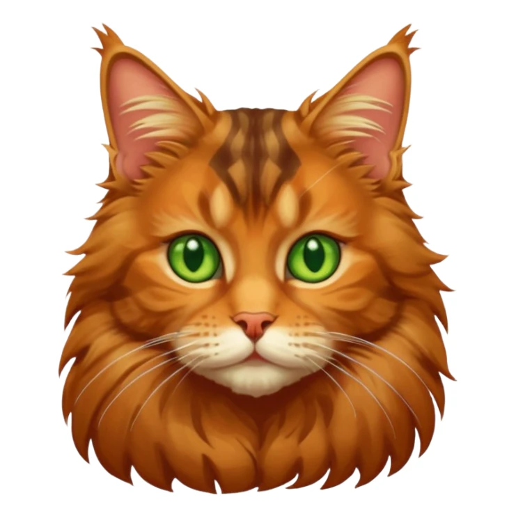 A Maine coon tabby cat emoji sticker