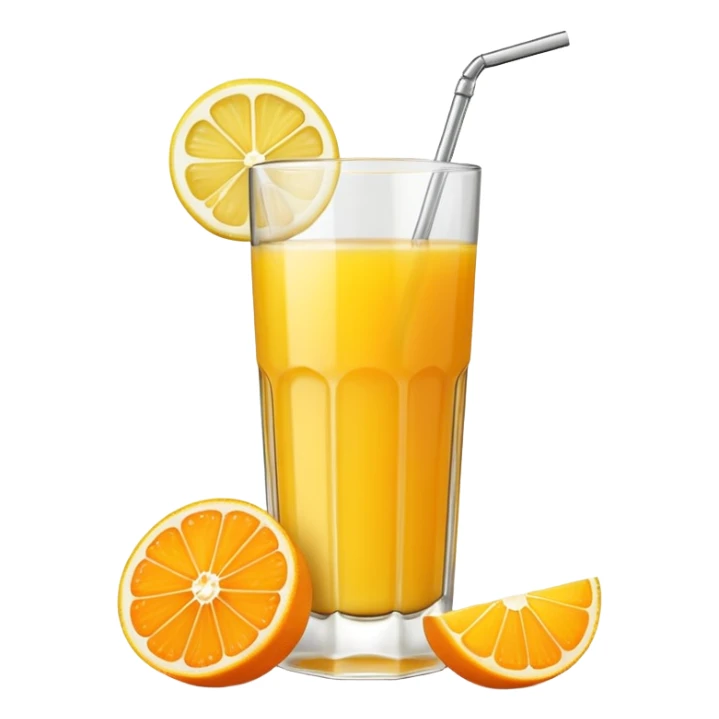 glass of orange juice with lemon on side  sticker
