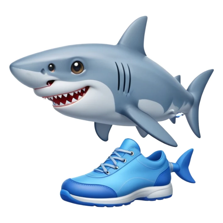 Cartoon shark with blue shoes sticker