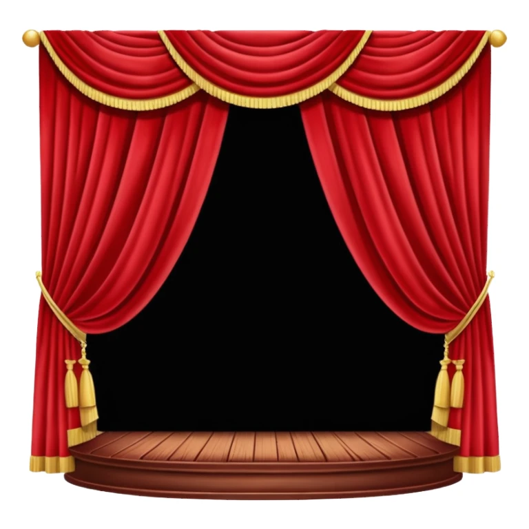 theater, red curtains , wooden stage sticker