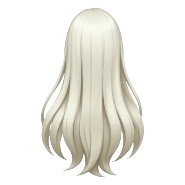 back view of long white hair sticker