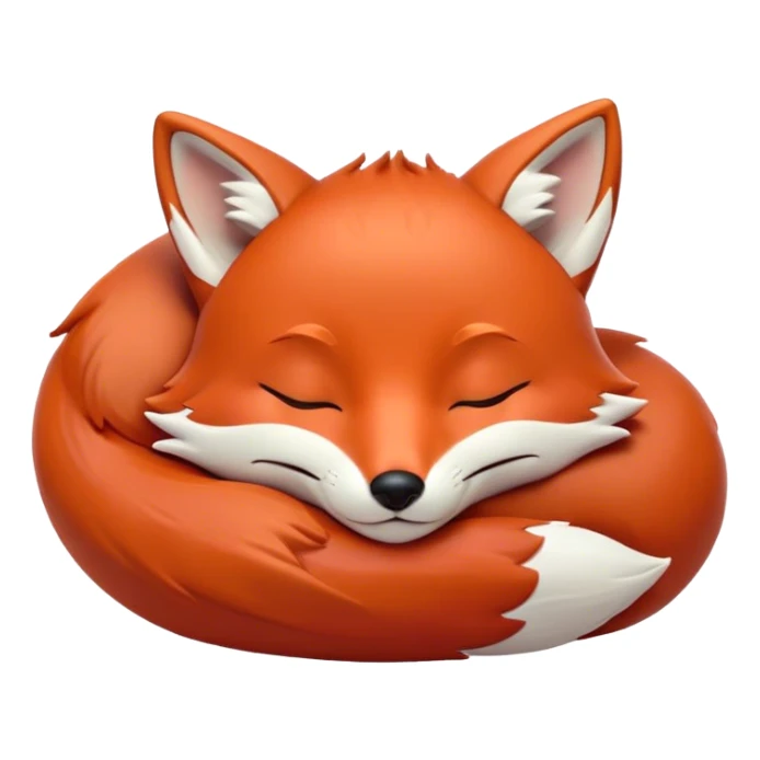 Meme-Worthy Cute Sleeping Fox Portrait Emoji, Head resting peacefully with a contented smile, showcasing a lithe build and a luxuriously soft red Fur with gentle white accents, eyes shut in a serene, restful nap, Simplified yet hilariously adorable features, highly detailed, glowing with a soft, drowsy light, high shine, relaxed and utterly lovable, stylized with an air of playful laziness, bright and heartwarming, soft glowing outline, capturing the essence of a comically sleepy fox, so meme-worthy it feels like it could instantly become the next viral sensation of adorable woodland slumber! sticker