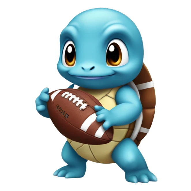 squirtle holding american football sticker