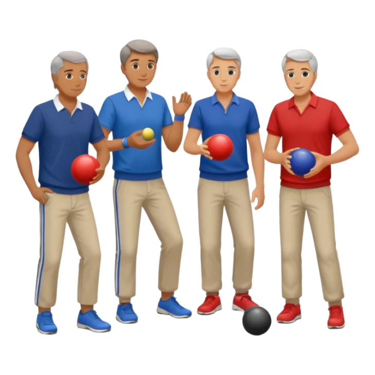 French guys and girls playing petanque sticker