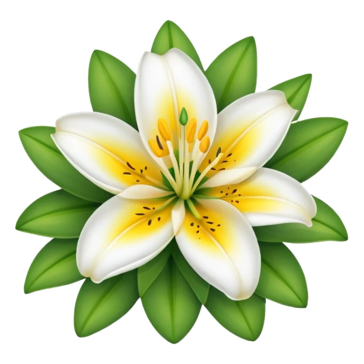 lily flower with eyes and smile no face sticker