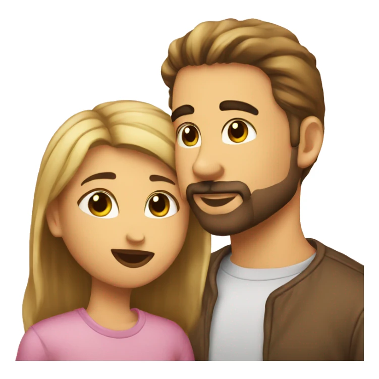 Goatee beard man kisses girl sticker