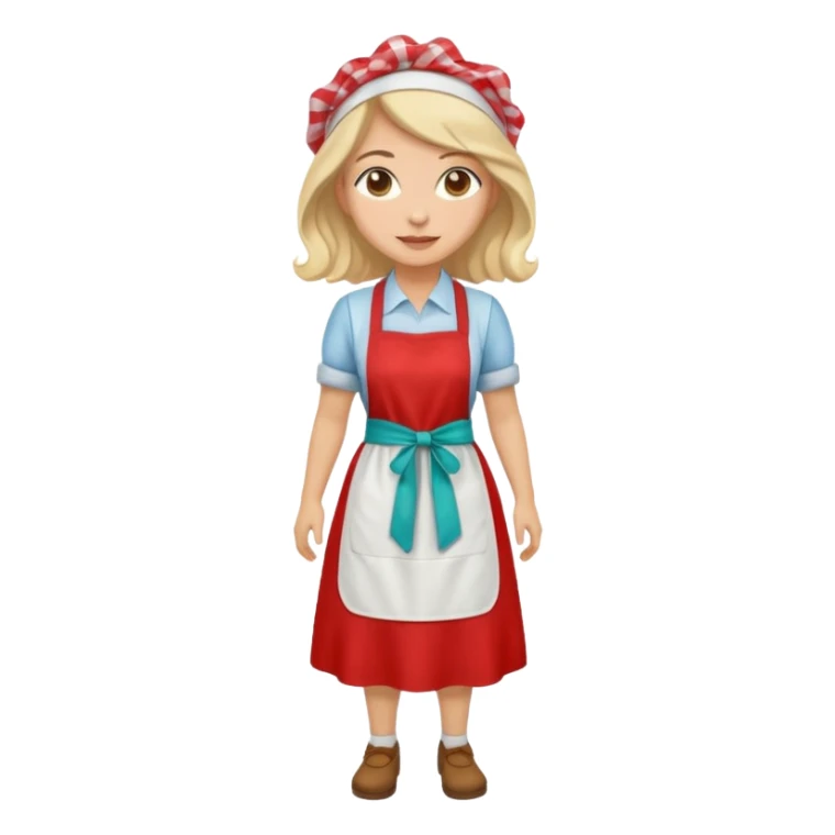 ligth woman wearing housewife clothes full body  sticker