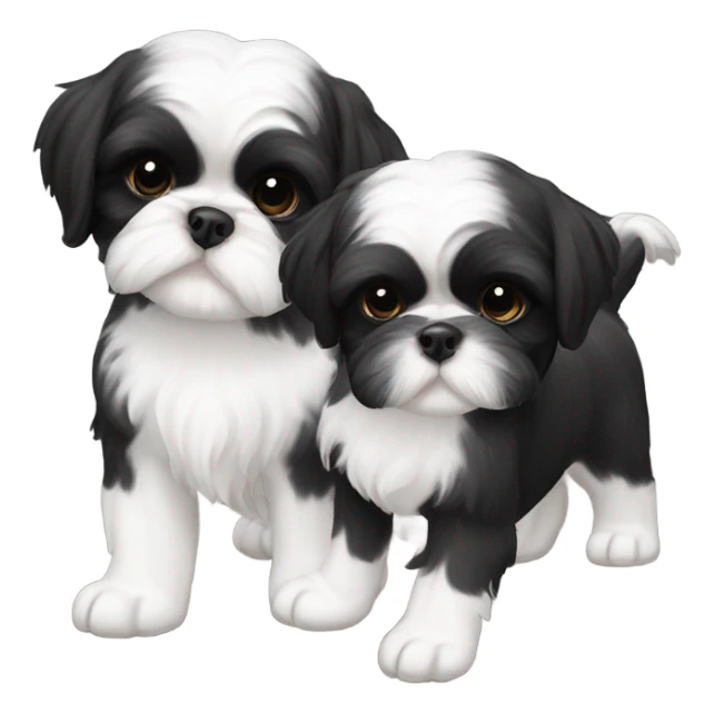 Two Shitz Tzu brothers more black with white Puppies sticker