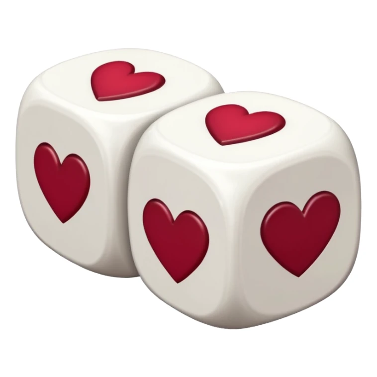 two dices in with burgundy red heart details sticker