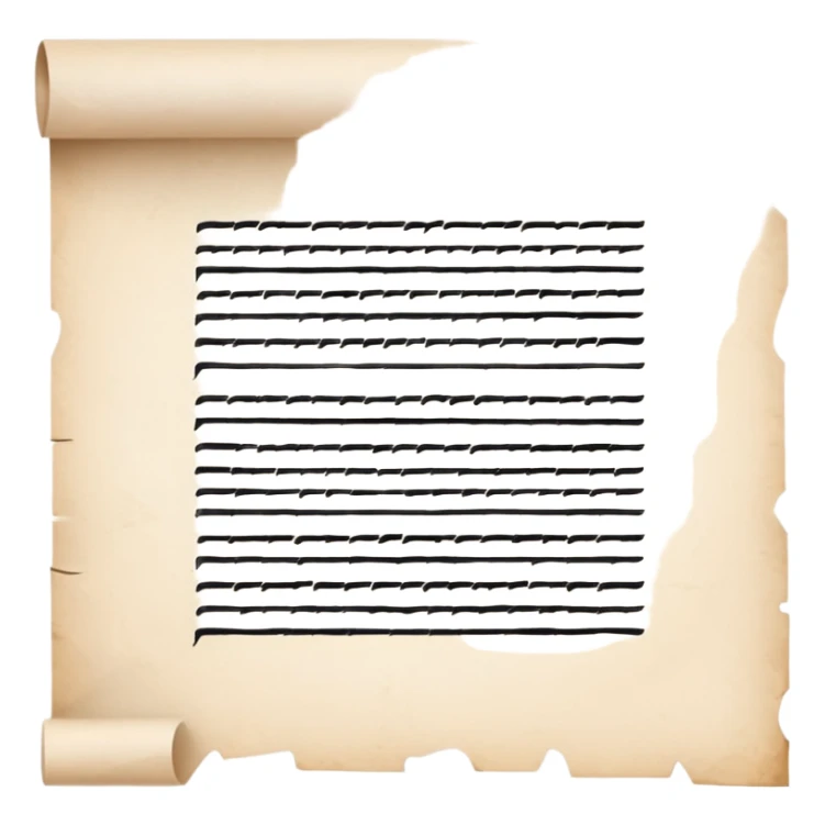 Calligraphy Paper – White parchment with black strokes. sticker