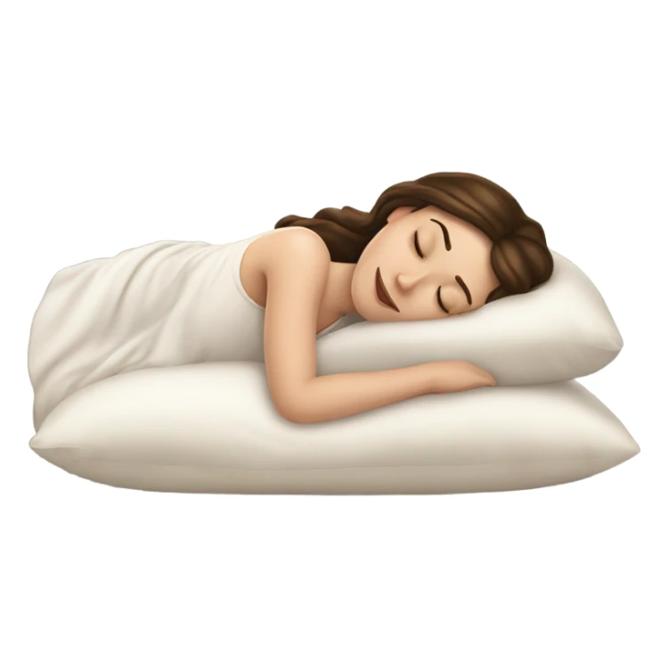 sleeping beauty brunette white girl with a silk pillow sticker