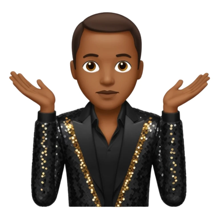 Freddie Jackson, R&B Singer with dark brown hair, black sequin outfit sticker