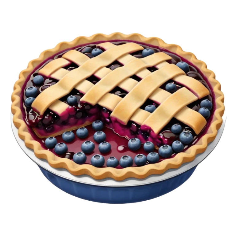 create a pie emoji, of a blueberry pie sticker